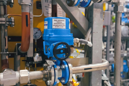 Gas flow and temperature meters in the gas metering and metering room.