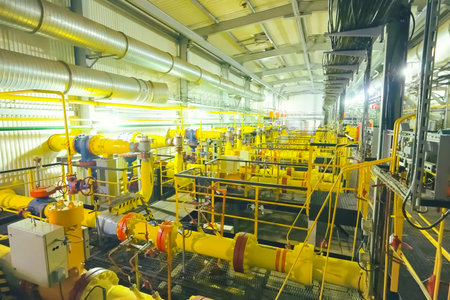 Gas flow and temperature meters in the gas metering and metering room.