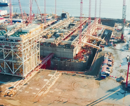 Construction of modules for a liquefied natural gas plant.