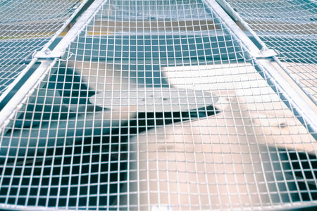 Air cooling devices for gas, propellers are visible through the mesh.