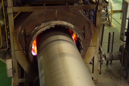 Gas pipeline welding production line for gas industry. Laser equipmentの写真素材