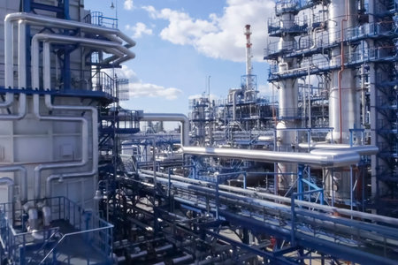 Oil refinery, furnace and column pipes