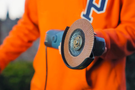 Grinding disc for an angle grinder, toolの写真素材