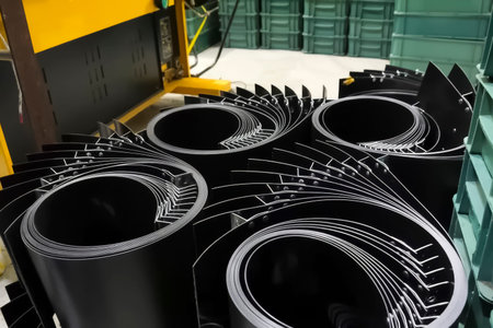 ROLLED POLYPROPYLENE CLAMPS for pipe fasteningの写真素材