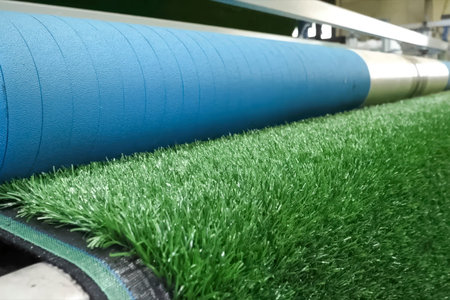 Green Carpet - Lawn On Loom, Synthetic Carpet Fabric For Stadiumの写真素材