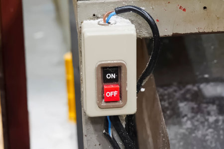 Box with power on and off buttons.の写真素材