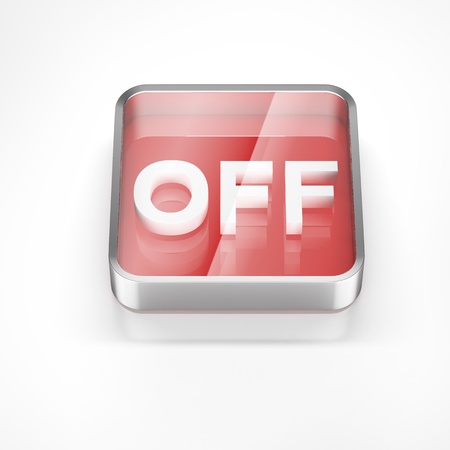 blue OFF button isolated