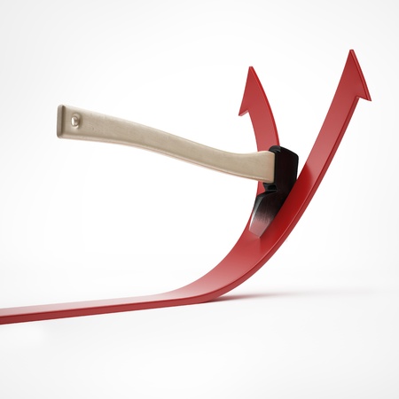 Ax cuts the arrowの写真素材