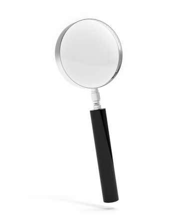 Magnifying glass isolated on white backgroundの写真素材