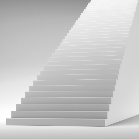 White stairway isolated on whiteの写真素材