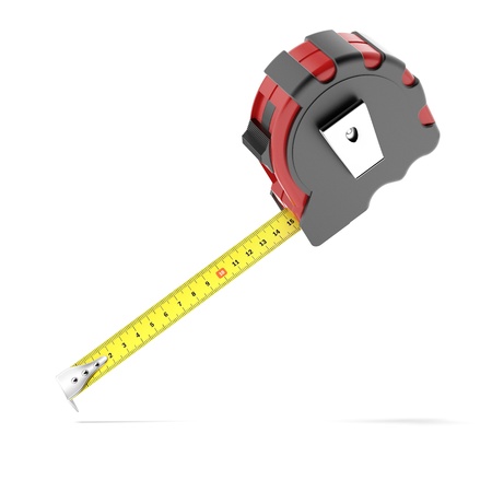 Measure tape isolated on a white backgroundの写真素材