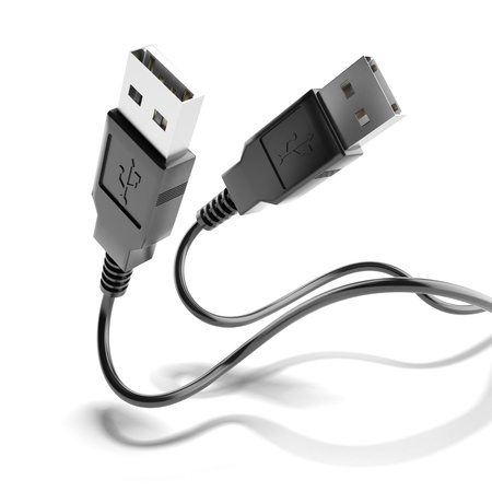 Two black usb plugs isolated on a white background