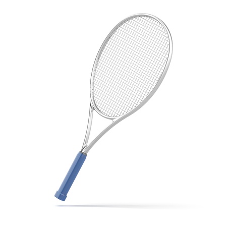 Tennis racket isolated on a white backgroundの写真素材