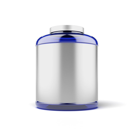Big Jar for sport supplements  isolated on a white backgroundの写真素材