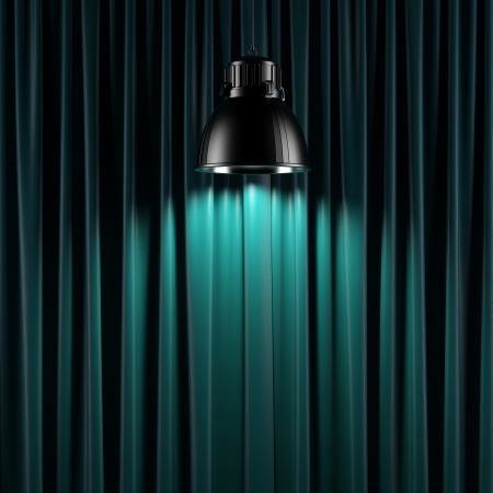 Brightly lit curtainsの写真素材