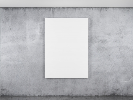blank frame on a concrete wallの写真素材