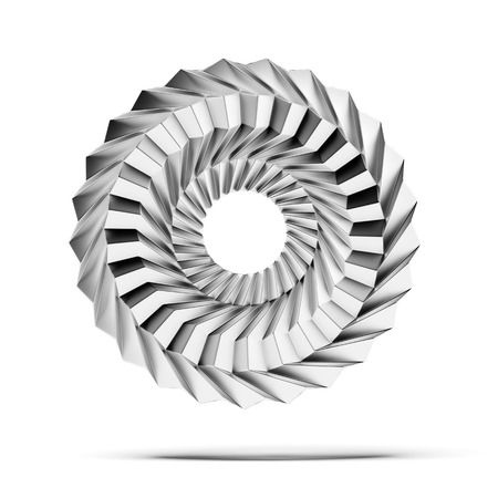 Abstract metal badge isolated on a white backgroundの写真素材