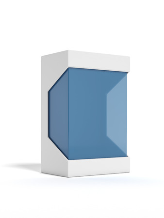 White package with transparent window isolated on a white backgroundの写真素材