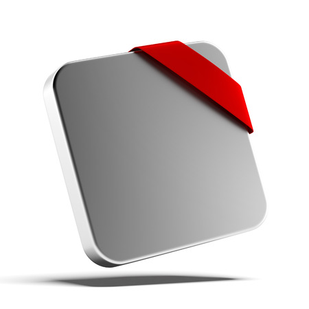 Corner ribbon with new icon isolated on a white backgroundの写真素材