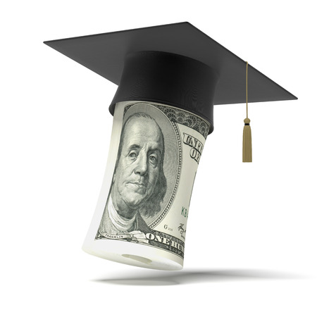 Education dollar isolated on a white backgroundの写真素材