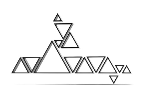 Abstract Triangles isolated on a white backgroundの写真素材