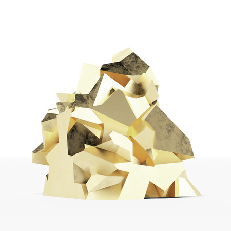 Gold Nugget  isolated on a white backgroundの写真素材