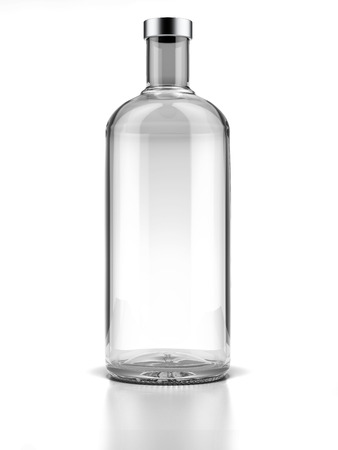 Bottle of vodka isolated on a white backgroundの写真素材