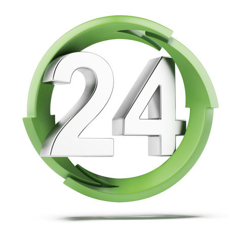 all day working icon isolated on a white backgroundの写真素材