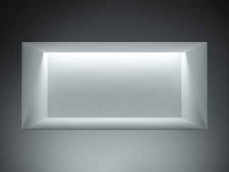 empty showcase with hidden light. 3d renderの写真素材
