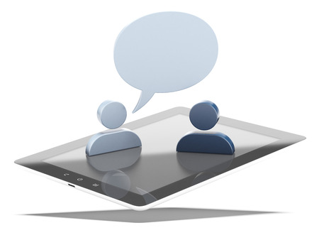 Mobile chat isolated on a white background