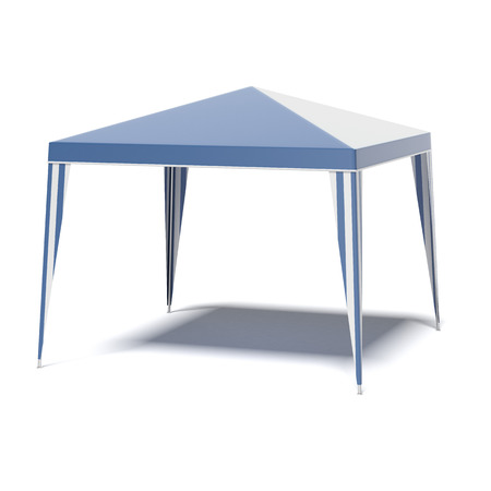 blue light canopy isolated on a white backgroundの写真素材