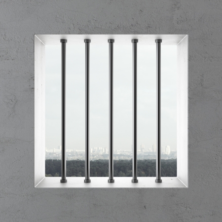 Jail window  . 3d renderの写真素材