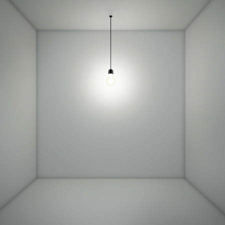 Lamp in empty white room. 3d renderの写真素材