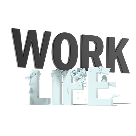 Work destroys life isolated on a white background. 3d renderの写真素材