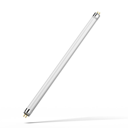 Fluorescent tube lamp isolated on a white . 3d render