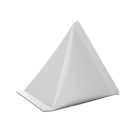 Triangle Carton package isolated on a white . 3d renderの写真素材