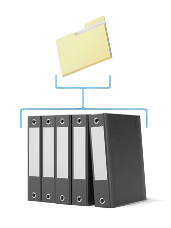 Folder and binders  isolated on a white . 3d renderの写真素材