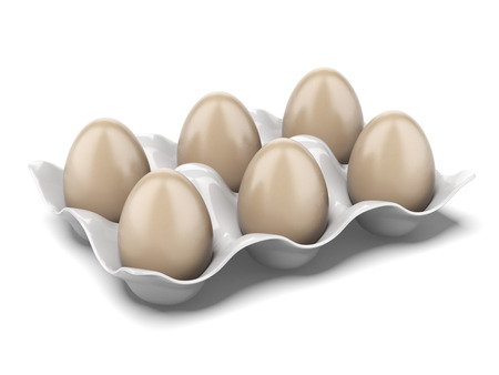 Modern egg box isolated on a white background. 3d renderの写真素材