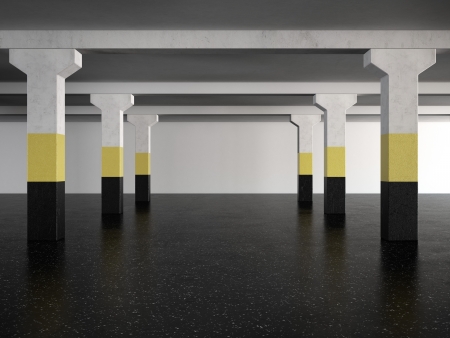 underground parking area. 3d renderの写真素材