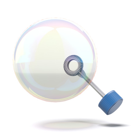 soap bubbles isolated on a white background. 3d renderの写真素材