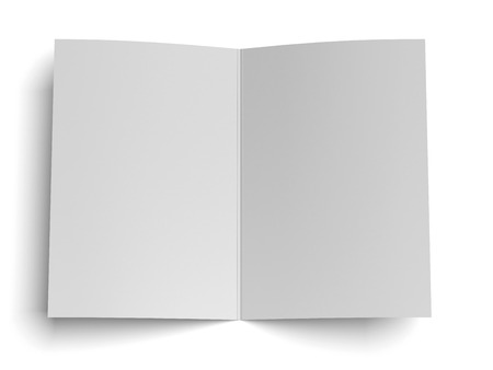blank opened paper isolated on a white background. 3d renderの写真素材