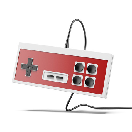  Vintage game joystick  isolated on a white background. 3d render