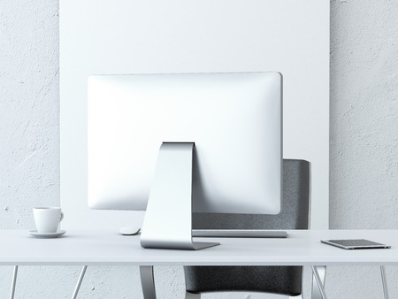 Office workplace with modern computerの写真素材