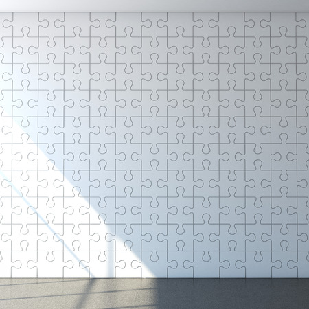 White puzzle wallの写真素材