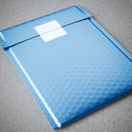Metal bubbles packaging bag with stickerの写真素材
