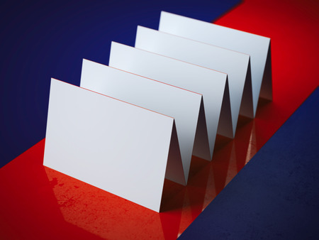 row of business cardsの写真素材