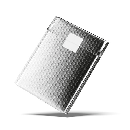 Metal bubbles packaging bag with stickerの写真素材