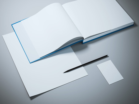Opened book mockup templateの写真素材
