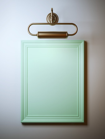 Vintage frame with lampの写真素材