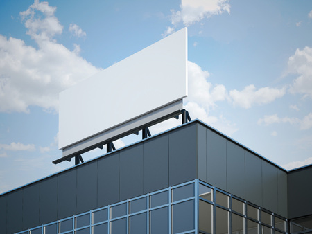 Blank billboard on the modern office building. 3d renderingの写真素材